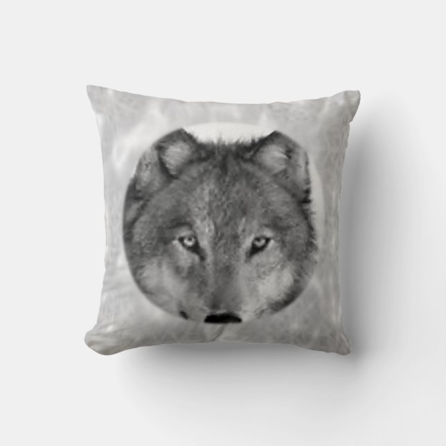 Throw Pillow Wolf Kissen (Vorderseite)