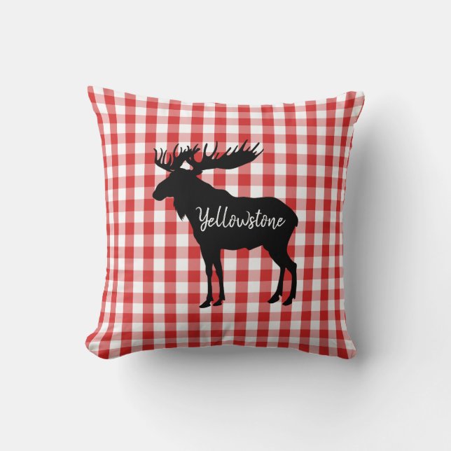 Throw Pillow-Yellowstone-Elche Kissen (Vorderseite)
