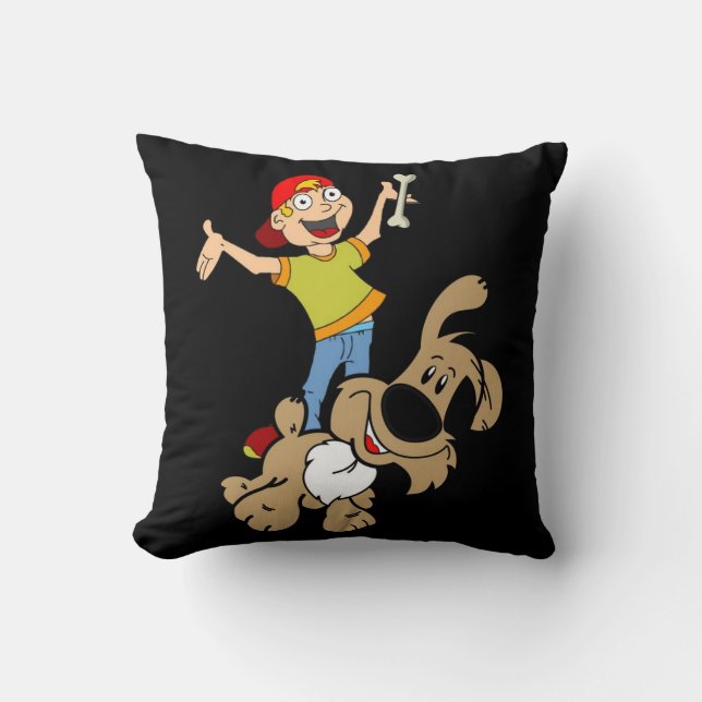 Throw Pillows Boy Bone Black Kissen (Vorderseite)