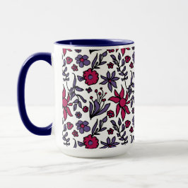 Throwback 80s Floral Design Big Mug