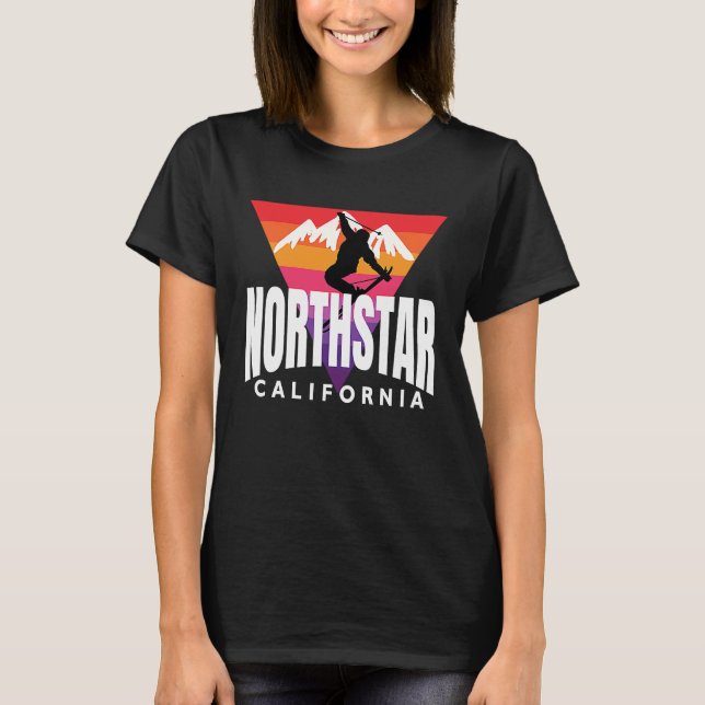 Throwback Northstar Skier Northstar California Vin T-Shirt (Vorderseite)