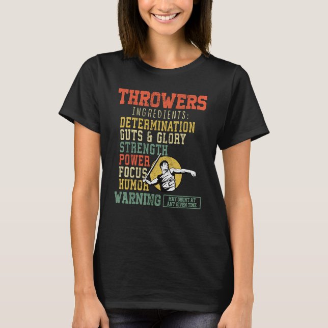 Throwers ingredients throw javelin throwing tack a T-Shirt (Vorderseite)