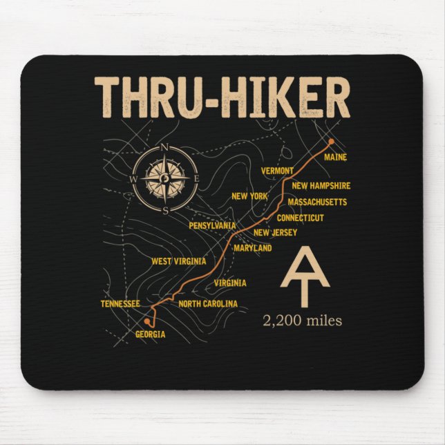 Thruh Hiker Appalachian Trail Wandern Mousepad (Vorne)