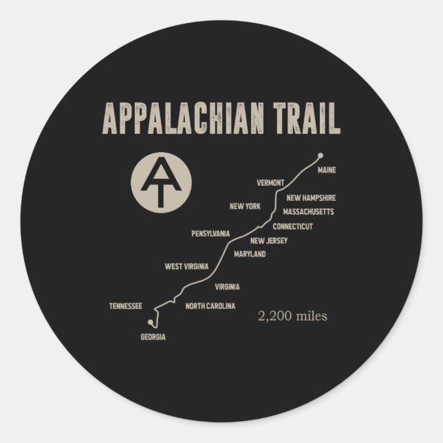 Thruh Hiker  Runder Aufkleber (Vorderseite)