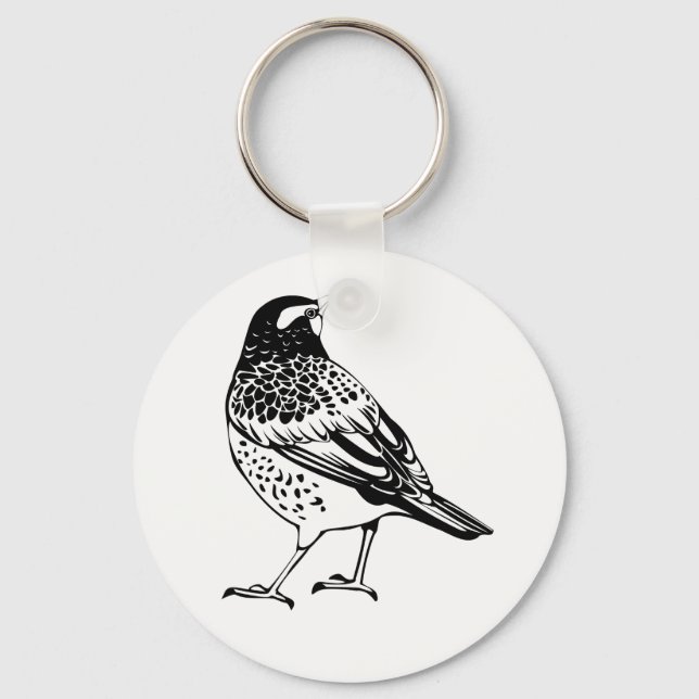 Thrush Silhouette Schlüsselanhänger (Vorderseite)