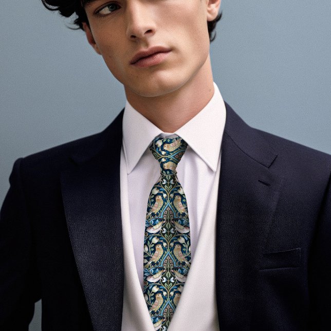 Thrushes Birds William Morris Inspirierte Men's Krawatte (Von Creator hochgeladen)