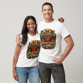 Thug Life Pitbull Streetwear Grafik T-Shirt