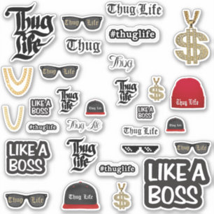 Thug Life Stickers ohne Urheberrecht Aufkleber