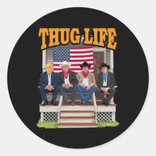 Thug Life Trump Vance Kennedy Elon Shirt Runder Aufkleber