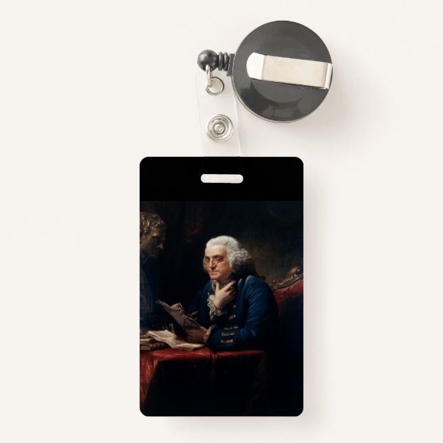 Thumb Portrait, Benjamin Franklin Gründungsvater Ausweis (Rückseite mit Rechteck)