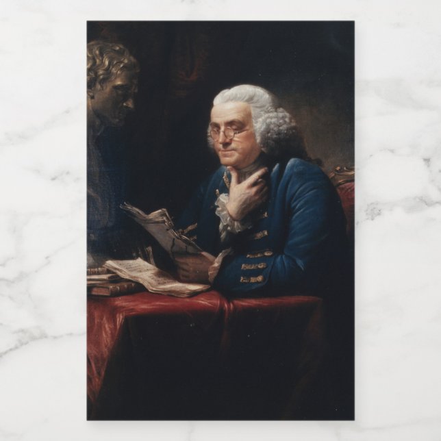 Thumb Portrait, Benjamin Franklin Gründungsvater Lebensmitteletikett (Einzelnes Label)