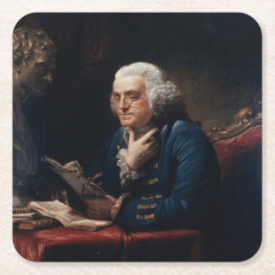 Thumb Portrait, Benjamin Franklin Gründungsvater Rechteckiger Pappuntersetzer