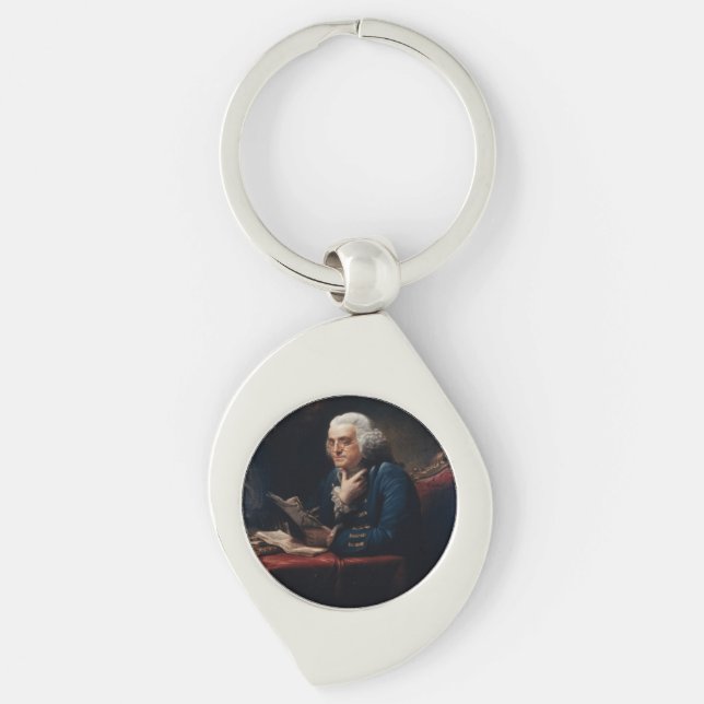 Thumb Portrait, Benjamin Franklin Gründungsvater Schlüsselanhänger (Vorderseite)