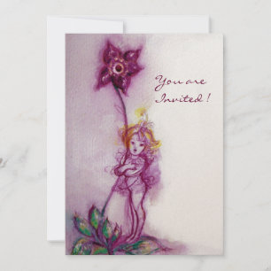 THUMBELINA 2,rosa, lila Champagnermetall Einladung