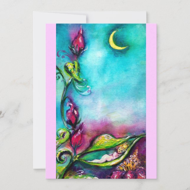 THUMBELINA, BABY DUSCHE EINLADUNG (Vorderseite)