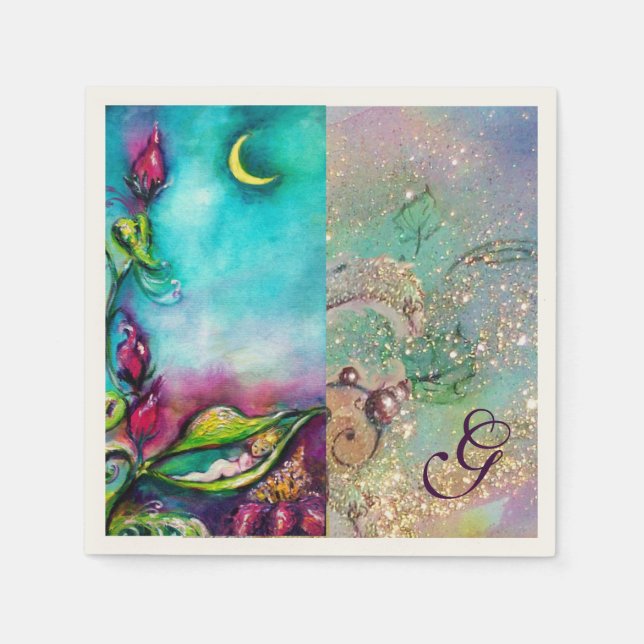 THUMBELINA BABY SHOWER MONOGRAM SERVIETTE (Vorderseite)