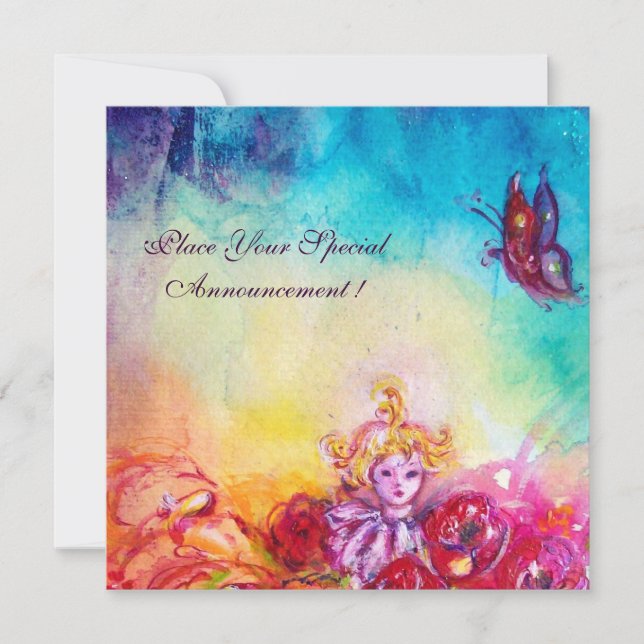 THUMBELINA, BLUME BASKET UND SCHALTFLÄCHE ANKÜNDIGUNG (Vorderseite)