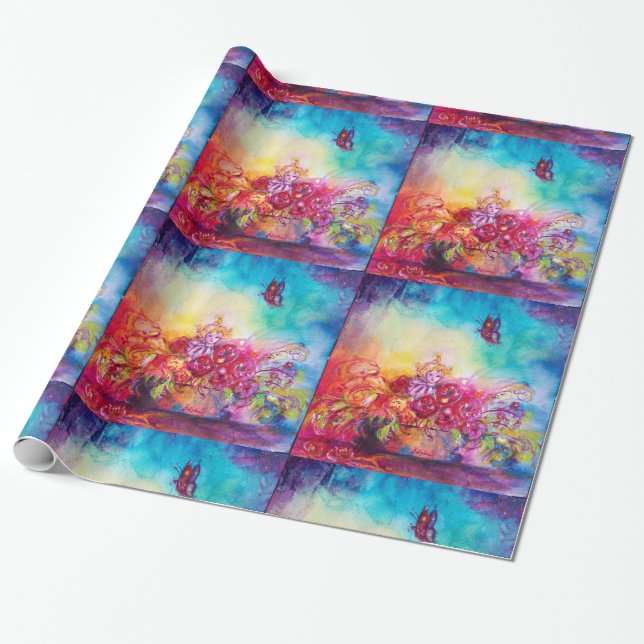 THUMBELINA,BLUME BASKET UND SCHALTFLÄCHE GESCHENKPAPIER (Ungerollt)