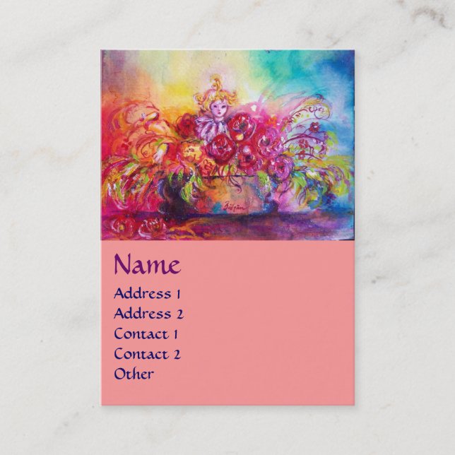 THUMBELINA, BLUME BASKET UND SCHALTFLÄCHE VISITENKARTE (Vorderseite)