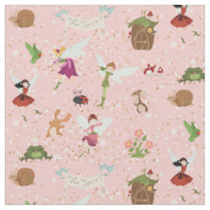 Thumbelina Fairies Blume Engel Rosa/Goldbarsch Gli Stoff