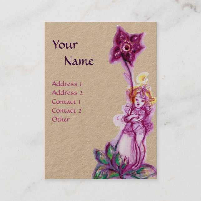 THUMBELINA MONOGRAM Lila Ultra-Violet Kraft Visitenkarte (Vorderseite)