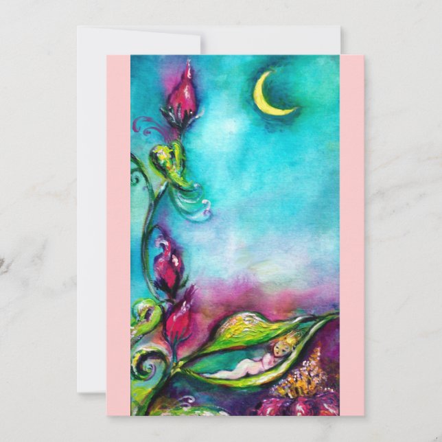 THUMBELINA Rosa Rot Gold Metall Ankündigung (Vorderseite)