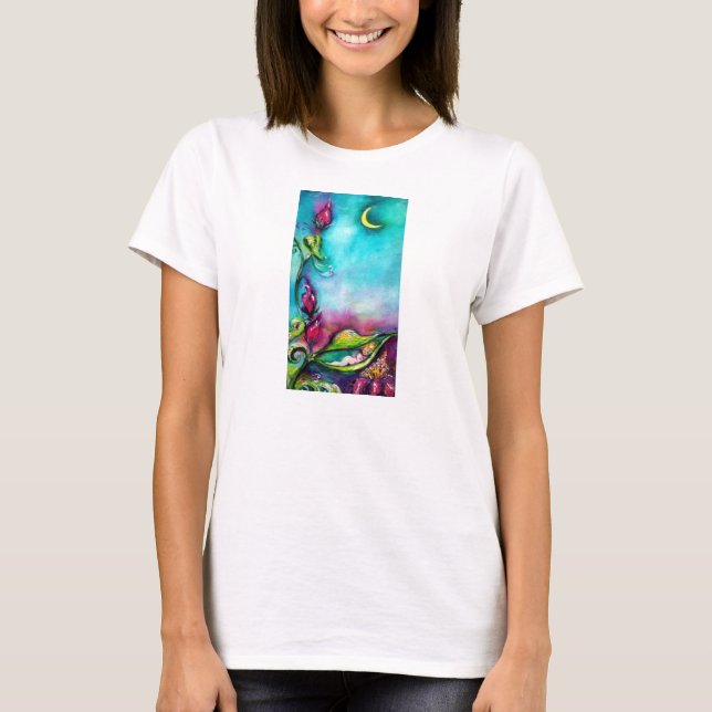 THUMBELINA SCHLAFEN ZWISCHEN BLÄTTER DER ROSE T-Shirt (Vorderseite)