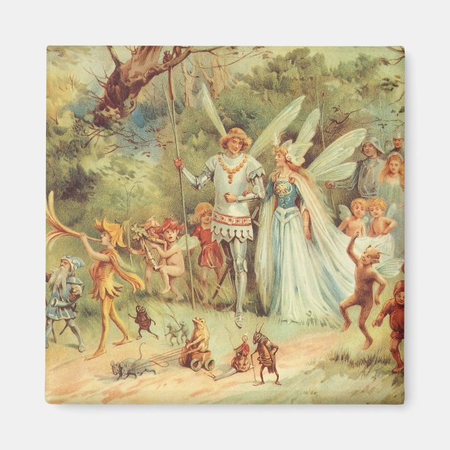 Thumbelina und Prince Wedding, Vintage Mairy Tales Magnet (Vorne)
