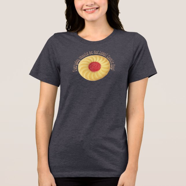 Thumbprint Cookie National Cookie Day Tri-Blend Shirt (Vorderseite)