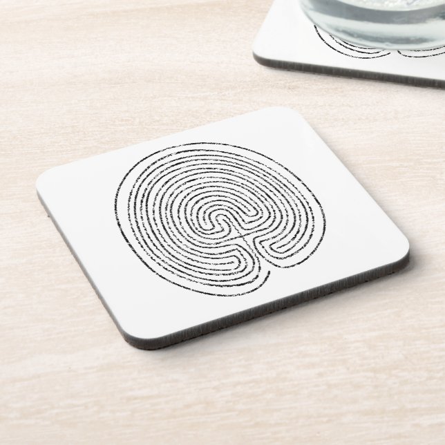 Thumbprint Labyrinth - Getränkeuntersetzer (Linke Seite)