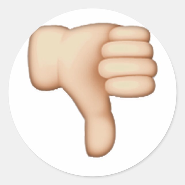 Thumbs Down - Emoji Runder Aufkleber (Vorderseite)