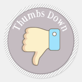 Thumbs Down Hand Purple Runder Aufkleber
