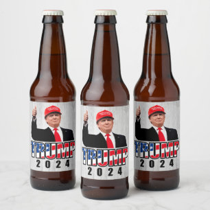 Thumbs Up Donald Trump 2024 Bierflaschenetikett