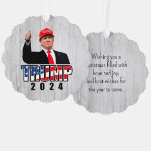 Thumbs Up Donald Trump 2024 Ornament Karte