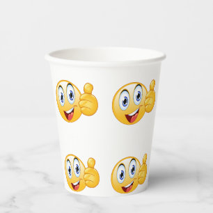 Thumbs Up Emoji gut gemacht glücklich lächelnd Ges Pappbecher