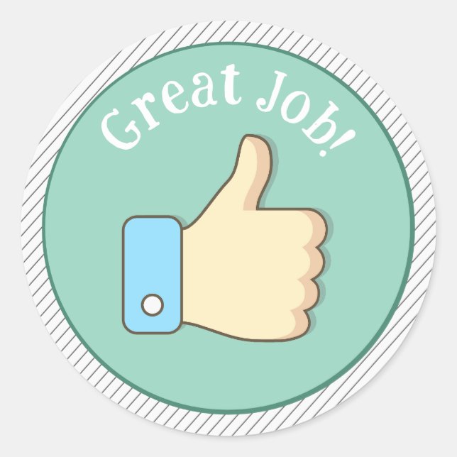 Thumbs Up Great Job  Runder Aufkleber (Vorderseite)