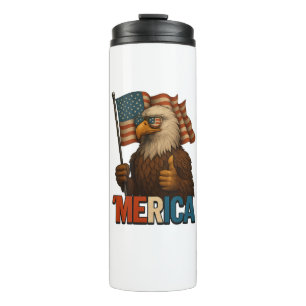 Thumbs Up Merica Eagle Funny und Patriotic Thermosbecher