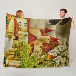 Thun Castle, Schweiz Akryllische Kunst Fleecedecke