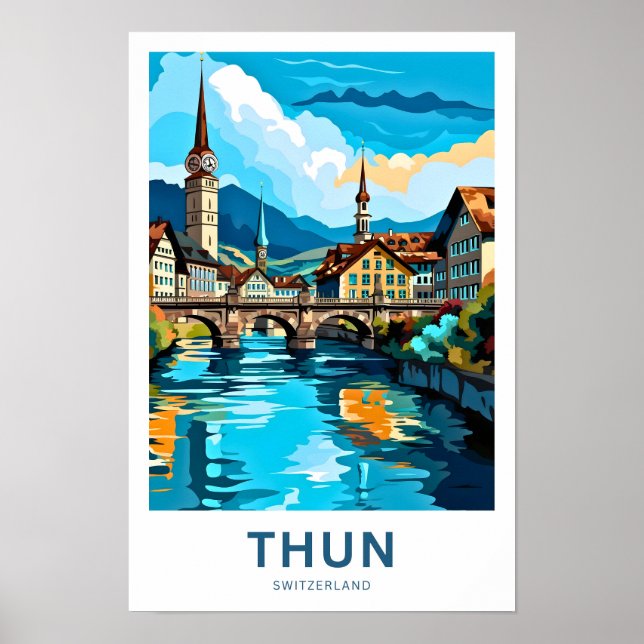 Thun Switzerland Travel Print Poster (Vorne)