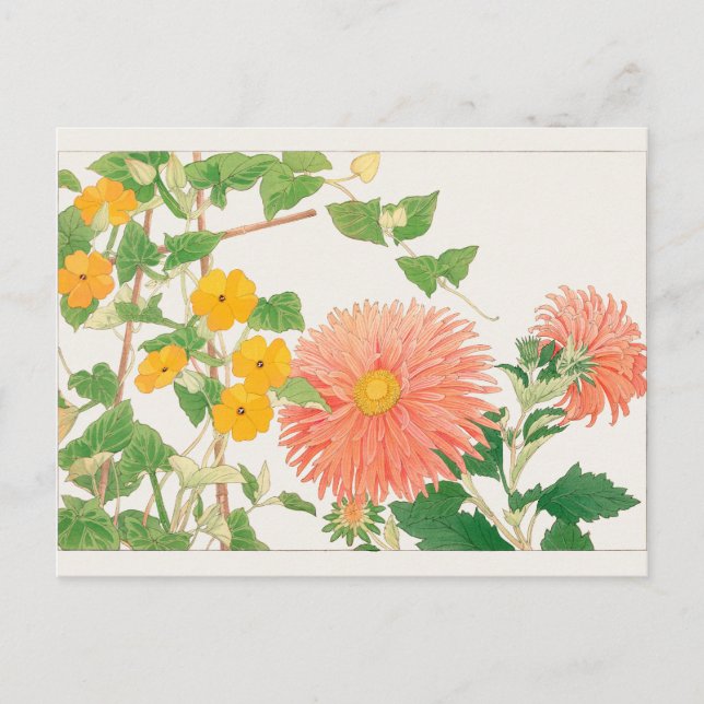 Thunbergia, China Ostern von Tanigami Konan Postkarte (Vorderseite)
