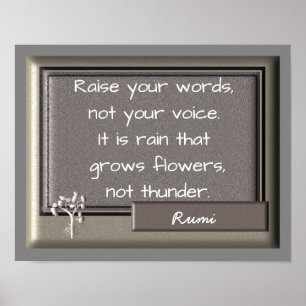 Thunder and Rain - Rumi quote - Kunstdruck Poster