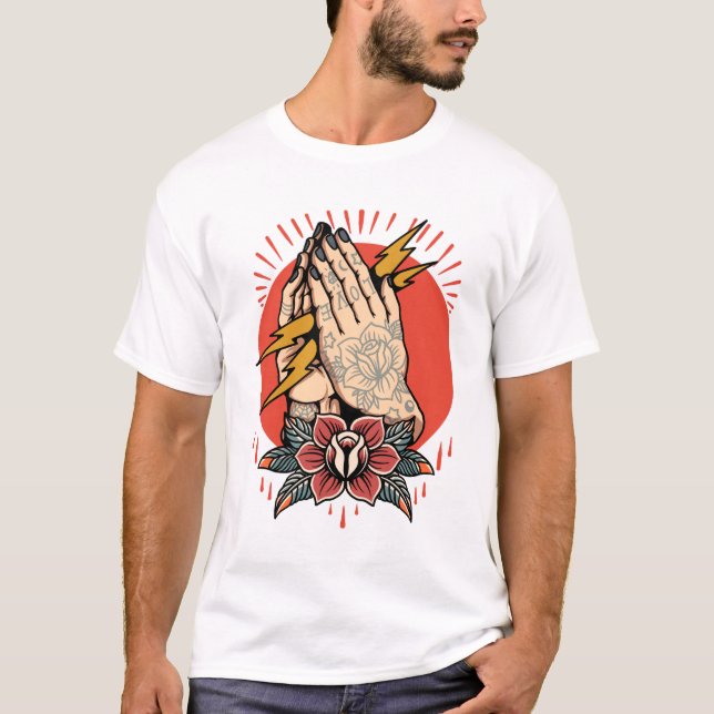 Thunder Catcher altes Tätowierdesign T-Shirt (Vorderseite)