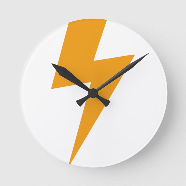 Thunder Energy Yellow Print Runde Wanduhr (Vorderseite)