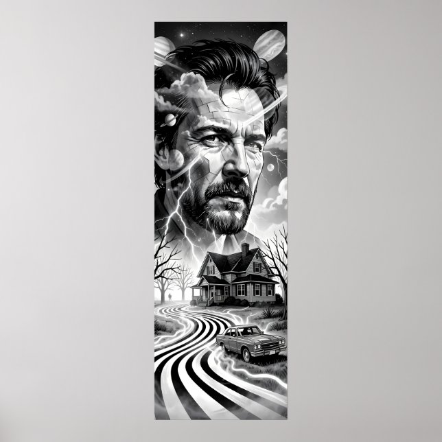Thunder Road Dreamscape in Noir Poster (Vorne)