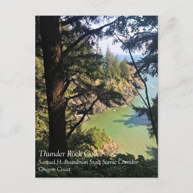 Thunder Rock Cove, Samuel H. Boardman, Oregon Postkarte (Vorderseite)