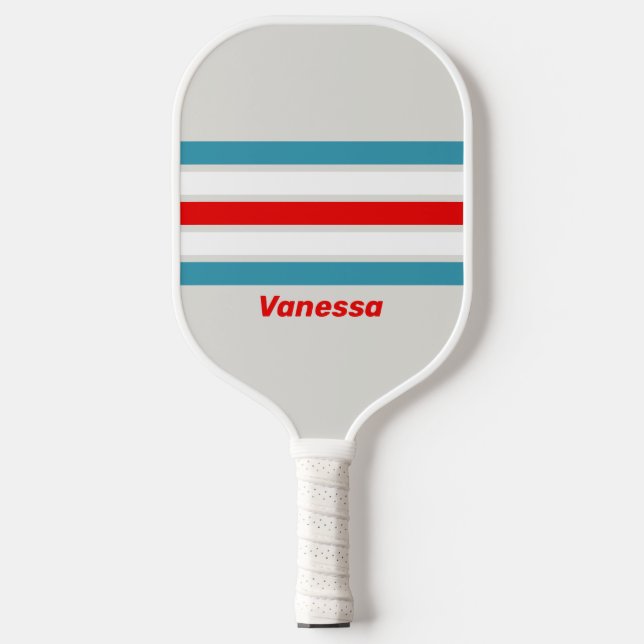 Thunderbird Across Striping mit Name Pickleball Schläger (Vorderseite)
