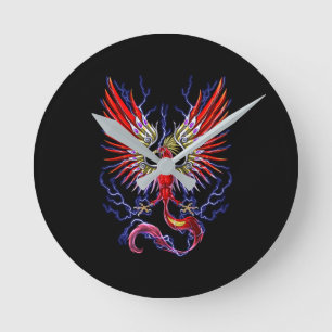 Thunderbird Cryptid Creature Runde Wanduhr