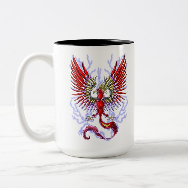 Thunderbird Cryptid Creature Zweifarbige Tasse (Links)