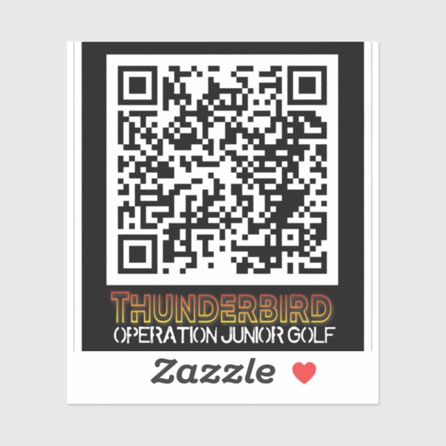 Thunderbird Golf Custom-Cut Vinyl QR Sticker (Blatt)