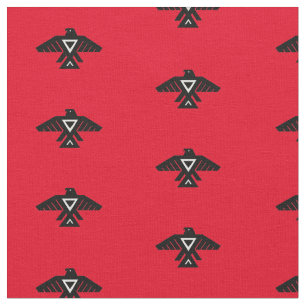Thunderbird Pattern Red Fabric Stoff